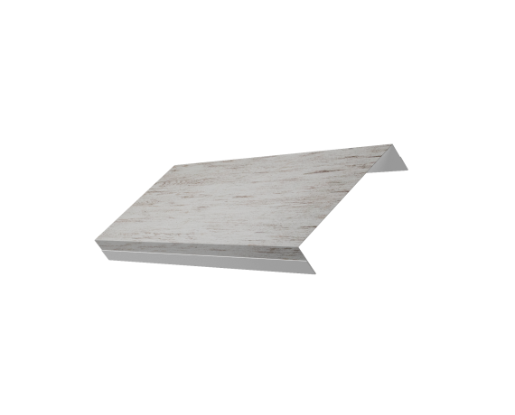 Ламель обратная 125 забора жалюзи Texas 0,45 Print Elite с пленкой Snow Wood TwinColor
