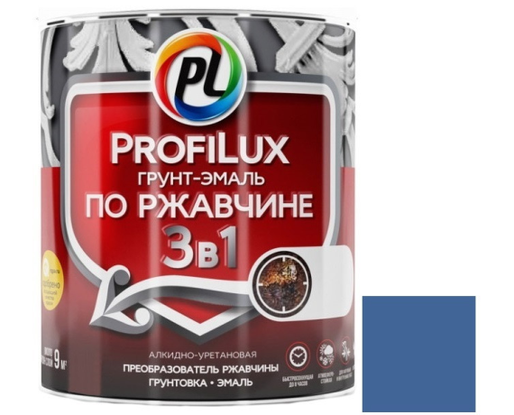 Профилюкс Грунт-эмаль по ржавчине Синяя 0,9 кг