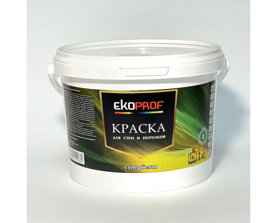 ЭКОPROF Краска водоэмульсионая для стен и потолков 3 кг