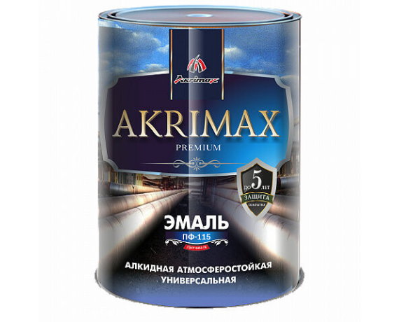 Akrimax-Premium Эмаль ПФ-115 алкидная коричневая 1,7 кг