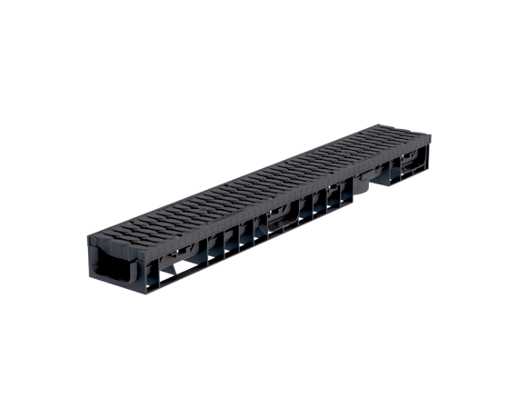 Лоток водоотводный пластиковый Аquastok Master DN100 H70 класс нагрузки B125 (комплект) 1000х148х70