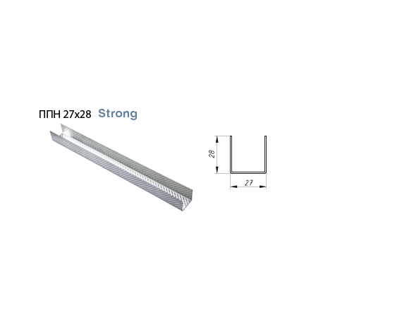 Профиль ПП 28х27 3 м 0,5 мм