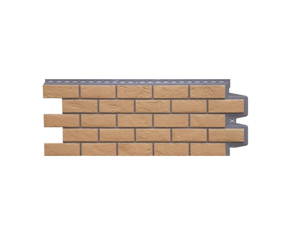 Фасадная панель Grand Line Состаренный кирпич Design Plus солома темно-бежевый шов