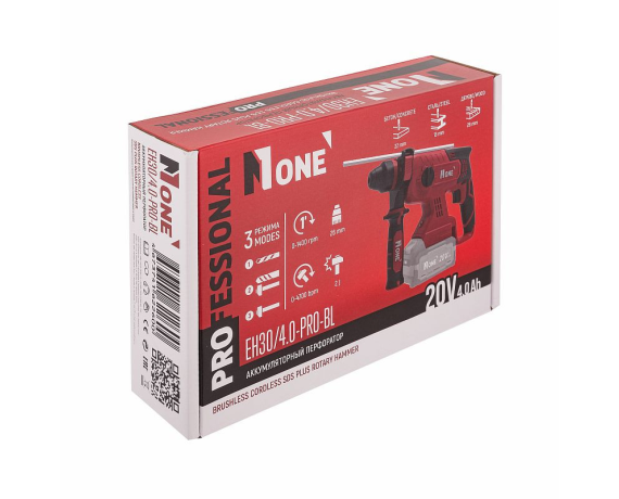 INDUSTRIAL Перфоратор  акк.бесщет. ЕН30/4.0-PRO-BL Number one (3-х реж,max d=28мм,SDS+,тушка)