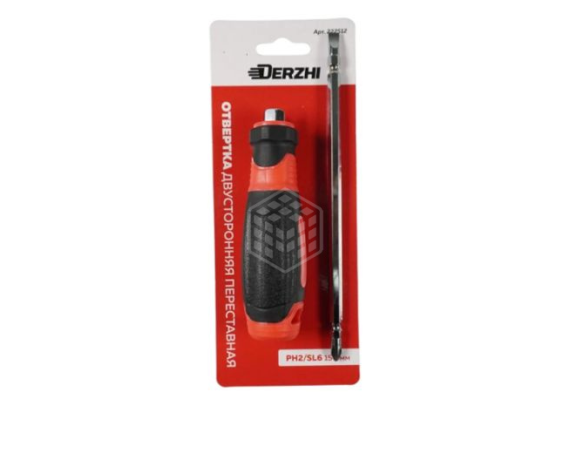 Отвертка двухсторонняя переставная крестовая/плоская 6