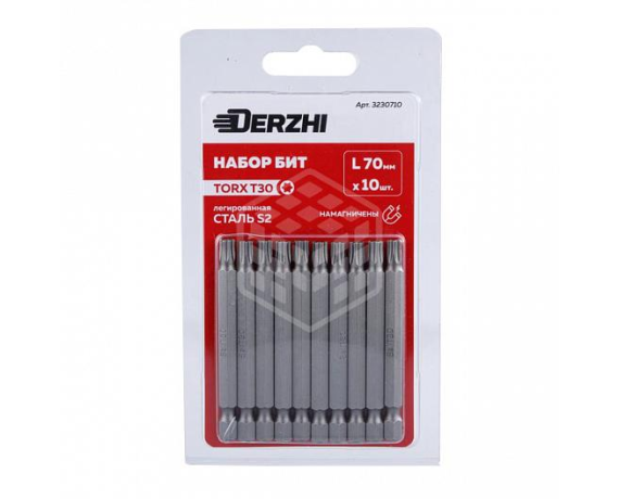 Бита TORX T30 L70мм легир.сталь DERZHI 3230710