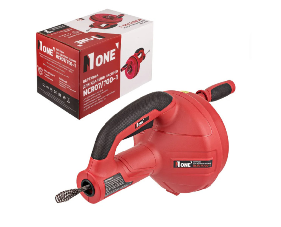 Вертушка для удаления засоров NCR07/700-1 (трос металл,длина 7м, диам. 7мм,барабан ударопр.платик)№1