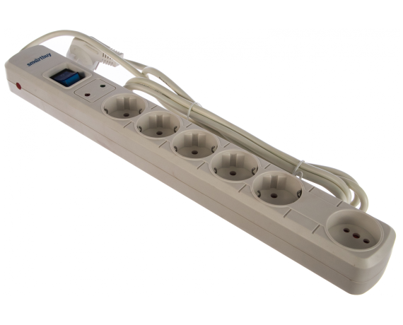 Сетевой фильтр Smartbuy,16А,3500Вт,6гнезд,длина 3м SBSP-30W-Pro