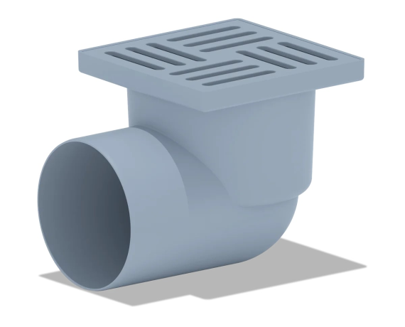 Трап ТА1110 с горизонтальным выпуском 110мм с решеткой из пластика 15*15