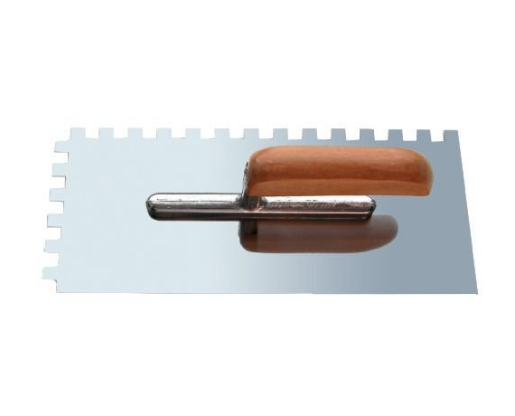 Кельма зубчатая нер.полир.сталь с дер.ручкой 280*130 6*6мм(3022260) 