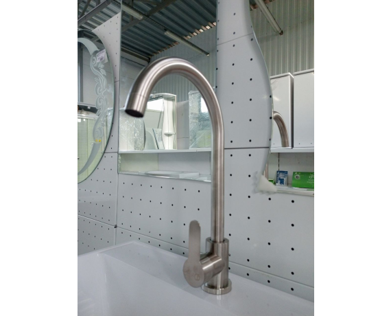 Смеситель для кухни DIST D945-1М (сатин,гайка,силумин)
