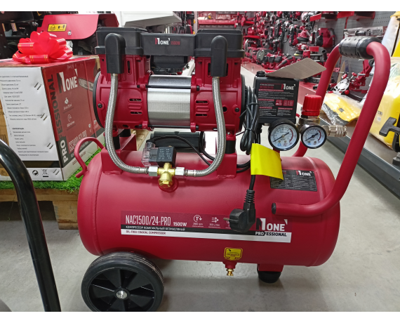 Компрессор безмасляный NAC1500/24-PRO №1 (1,5кВт; 200л/м; 8 bar; риверс 24л)