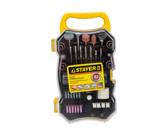 STAYER 82 предм., набор мини-насадок для гравировальных машин (29901-Н82)