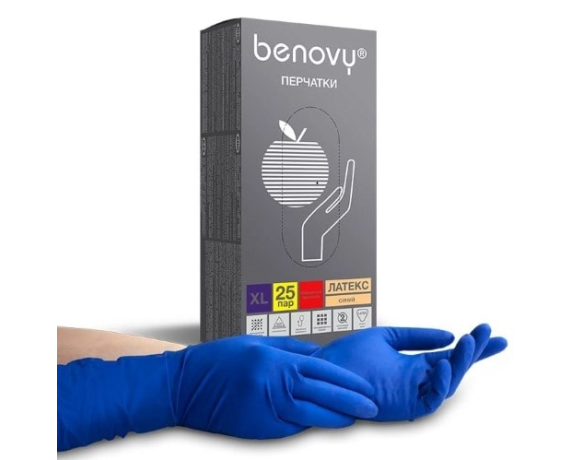 Перчатки BENOVY XL латекс