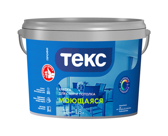 ТЕКС Краска Профи ВД  (D) моющая супербелая 1,8 л 700010802