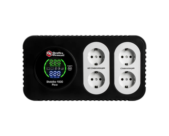 Стабилизатор напряжения настольный QUATTRO ELEMENTI Stabilia 1500 Pico (1500ВА,160-280В) 917-742