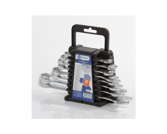 Набор ключей комбинированных КОБАЛЬТ 8,10-14,17,19 мм (8 шт.) держатель