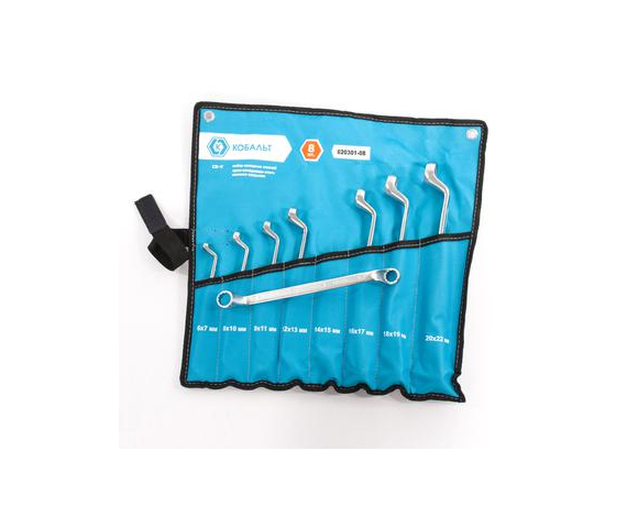 Набор ключей накидных КОБАЛЬТ 6x7,8x10,9x11,12x13,14x15,16x17,18x19,20x22 мм (8 шт.) чехол