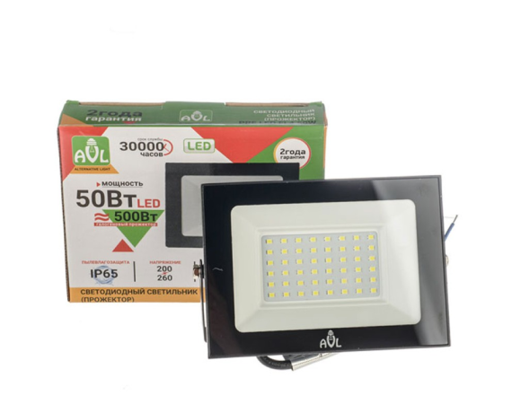 Прожектор с/д PRE LED FL4 50W BLACK (1/40)  IP65 холодный белый