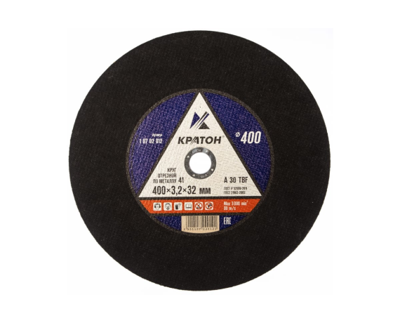Круг отрезной абразивный КРАТОН по металлу 400*3,2*32,0мм