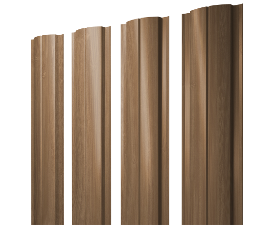 Штакетник Полукруглый Slim с прямым резом 0,45 Print Elite Honey Wood TwinColor