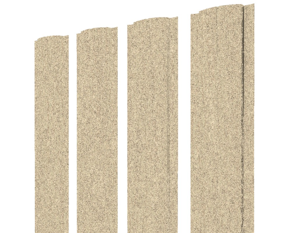 Штакетник Полукруглый Slim с прямым резом 0,45 Print Elite Milky Wood TwinColor