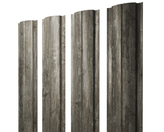 Штакетник Полукруглый Slim с прямым резом 0,45 Print Elite Nordic Wood TwinColor