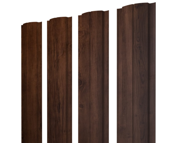 Штакетник Полукруглый Slim с прямым резом 0,4 Print Premium Cherry Wood Fresh TwinColor