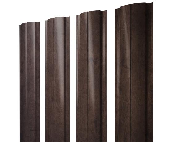 Штакетник Полукруглый Slim с прямым резом 0,45 Print Premium Antique Wood TwinColor