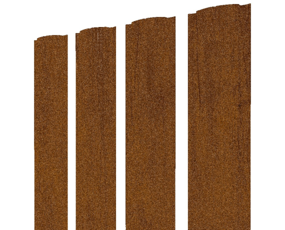 Штакетник Полукруглый Slim с прямым резом 0,45 Print Premium Golden Wood Intense FTC