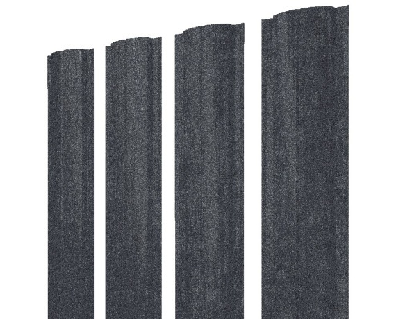 Штакетник Полукруглый Slim с прямым резом 0,45 Print Premium Grey Wood TwinColor