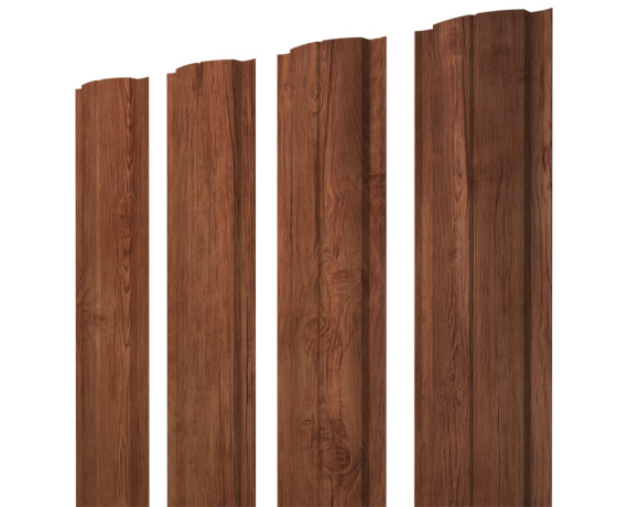 Штакетник Полукруглый Slim с прямым резом 0,45 Print Premium Rowan Wood Intense FTC