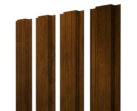 Штакетник Прямоугольный с прямым резом 0,45 Print Elite Golden Wood TwinColor