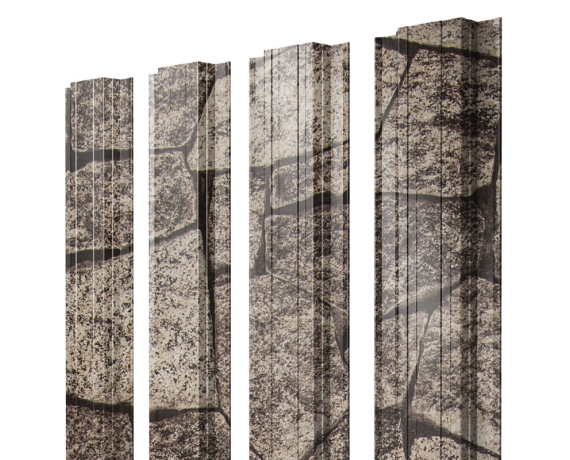 Штакетник Прямоугольный с прямым резом 0,45 Print Elite King Stone TwinColor