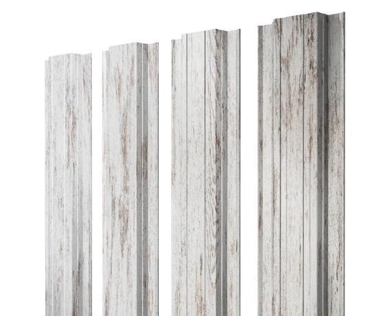 Штакетник Прямоугольный с прямым резом 0,45 Print Elite Snow Wood TwinColor