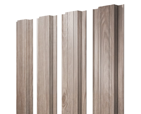 Штакетник Прямоугольный с прямым резом 0,45 Print Elite White Wood TwinColor
