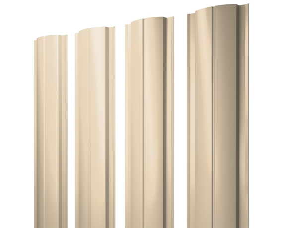 Штакетник Полукруглый Slim с прямым резом 0,5 Satin RAL 1015 светлая слоновая кость