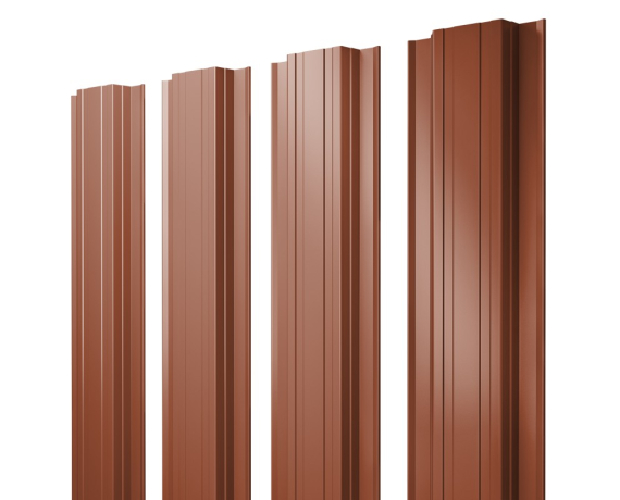 Штакетник Прямоугольный с прямым резом 0,5 Satin Matt RAL 8004 терракота