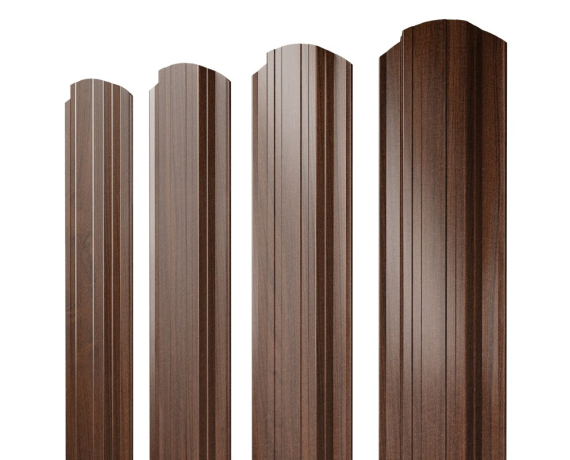 Штакетник Прямоугольный фигурный 0,45 Print Elite Choco Wood TwinColor