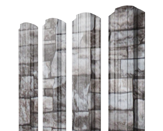 Штакетник Прямоугольный фигурный 0,45 Print Elite Fine Stone TwinColor