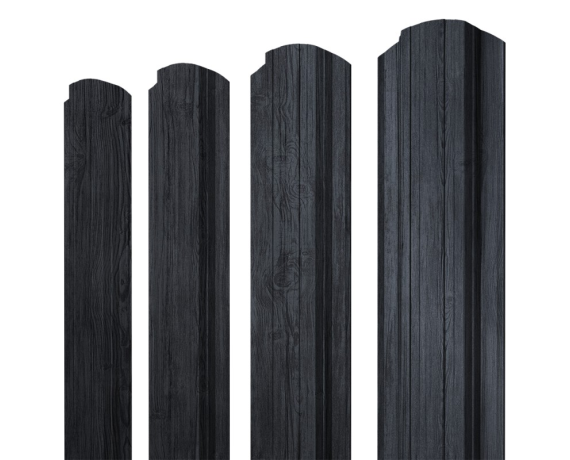 Штакетник Прямоугольный фигурный 0,45 Print Premium Grey Wood TwinColor