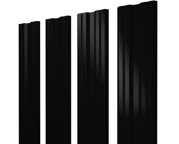 Штакетник Twin с прямым резом 0,45 Drap-double TX RAL 9005 черный