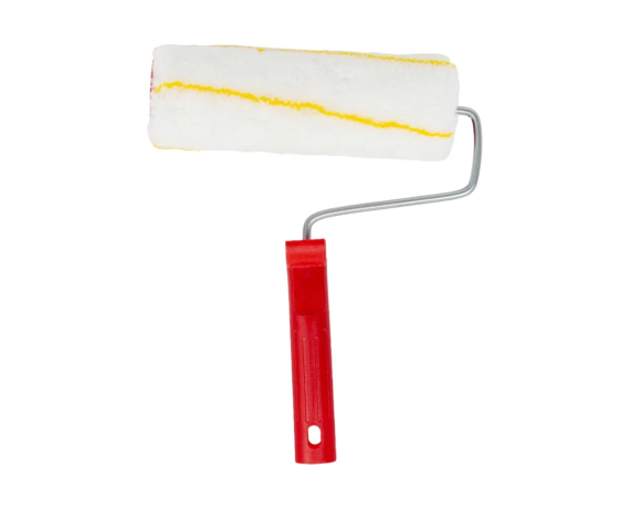 Валик полиакрил с желтой полосой 6*47*250мм ворс 12мм , в сборе 