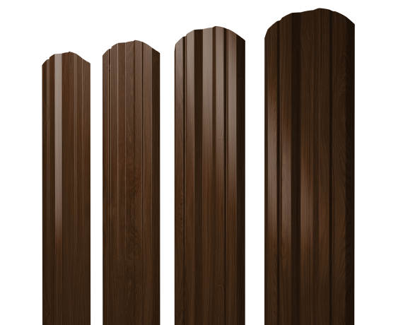 Штакетник Twin фигурный 0,45 Print Elite Choco Wood TwinColor