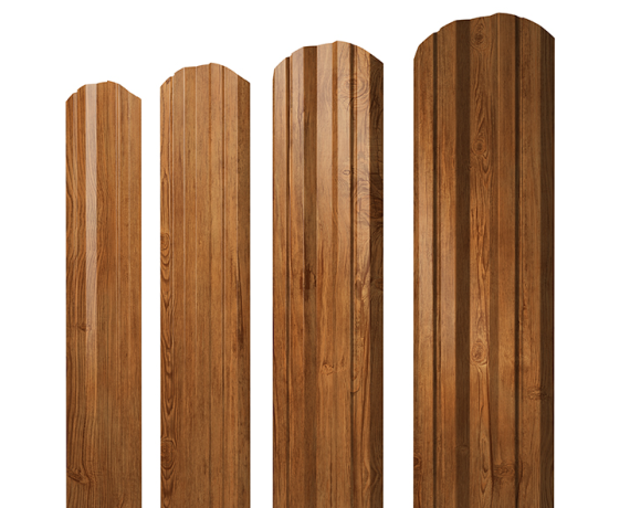 Штакетник Twin фигурный 0,45 Print-Double Elite Golden Wood