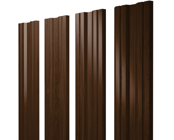 Штакетник Twin с прямым резом 0,45 Print Elite Choco Wood TwinColor