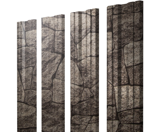 Штакетник Twin с прямым резом 0,45 Print Elite King Stone TwinColor