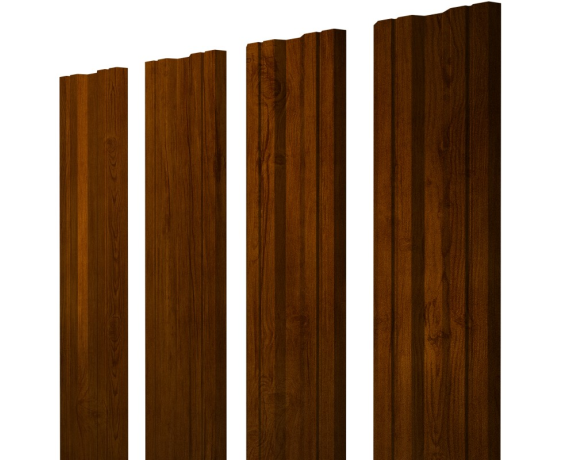 Штакетник Twin с прямым резом 0,45 Print-Double Premium Golden Wood Intense F