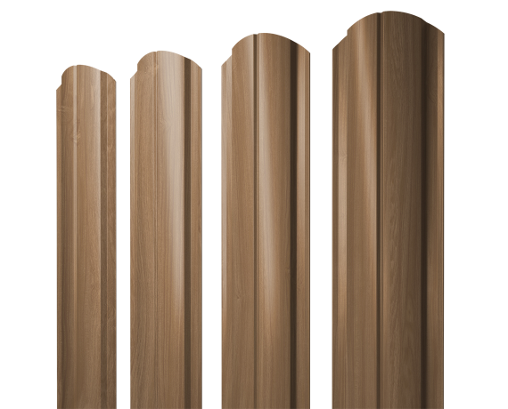 Штакетник Полукруглый Slim фигурный 0,45 Print Elite Honey Wood TwinColor