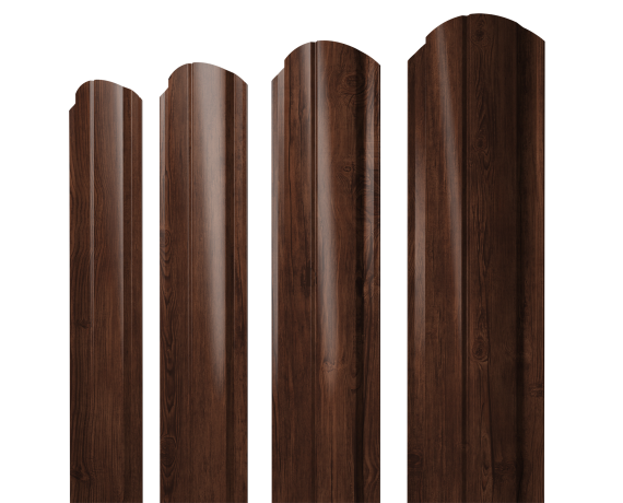 Штакетник Полукруглый Slim фигурный 0,45 Print Elite Cherry Wood TwinColor